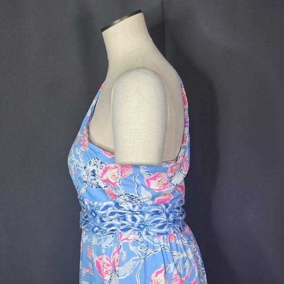 Lilly Pulitzer Helina One Shoulder Midi Dress Multi Bahamian Rhapsody - Picture 6 of 8